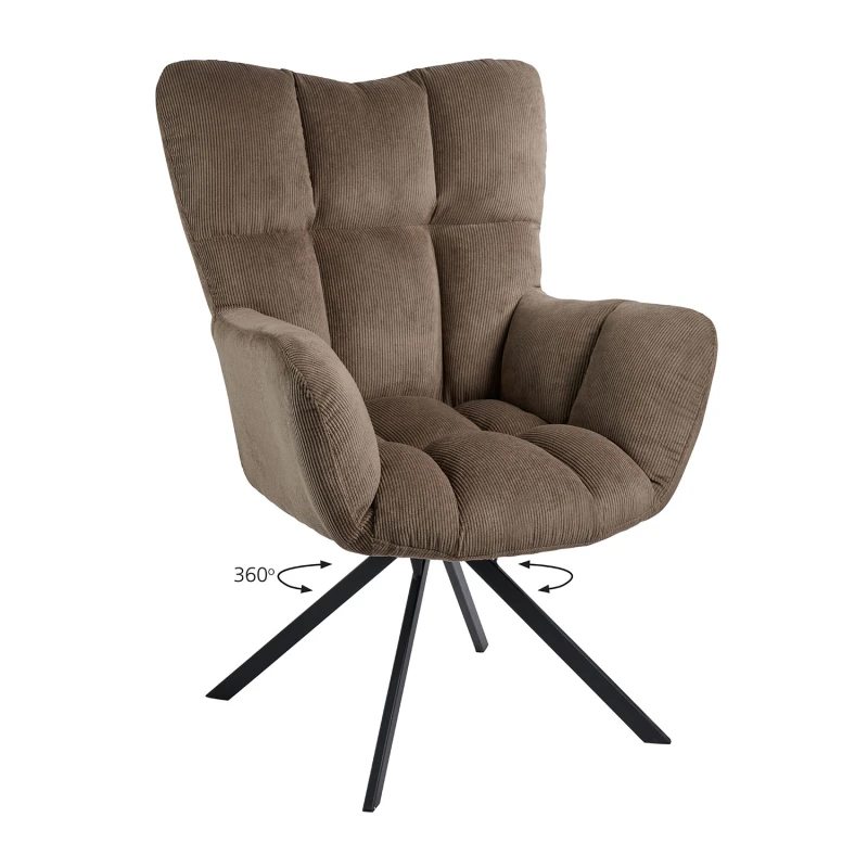 Varossi Πολυθρόνα Hilda Μόκα 62 x 72 x 88 (300-370)