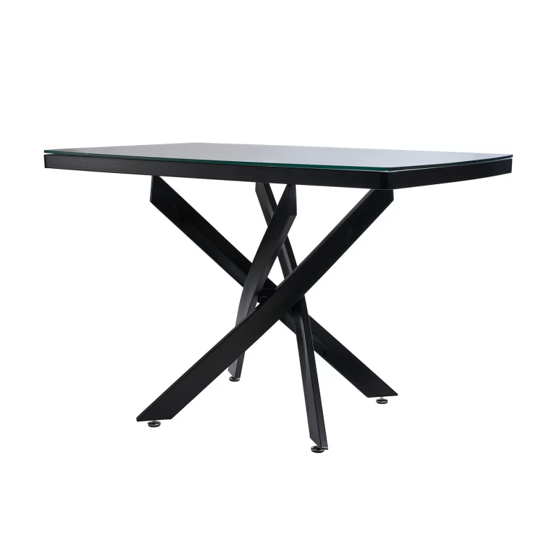 Varossi Tραπέζι Orion 120 Μαύρο με Διάφανη επιφάνεια 120 x 75 x 75 (100-088)