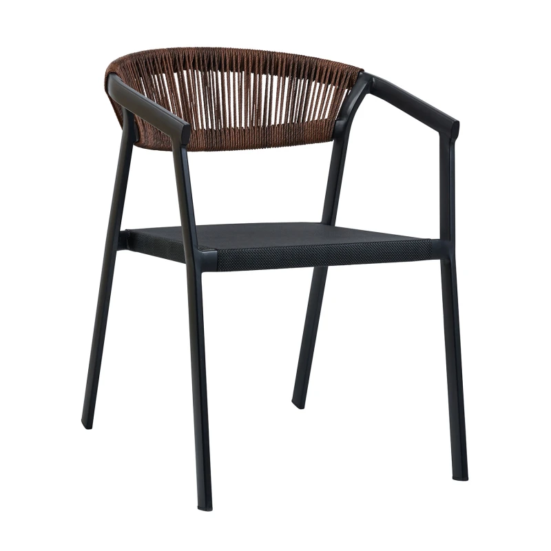 Varossi Πολυθρόνα Cactus-TX καφέ με μαύρο σκελετό 57 x 64.5 x 76 (900-316)