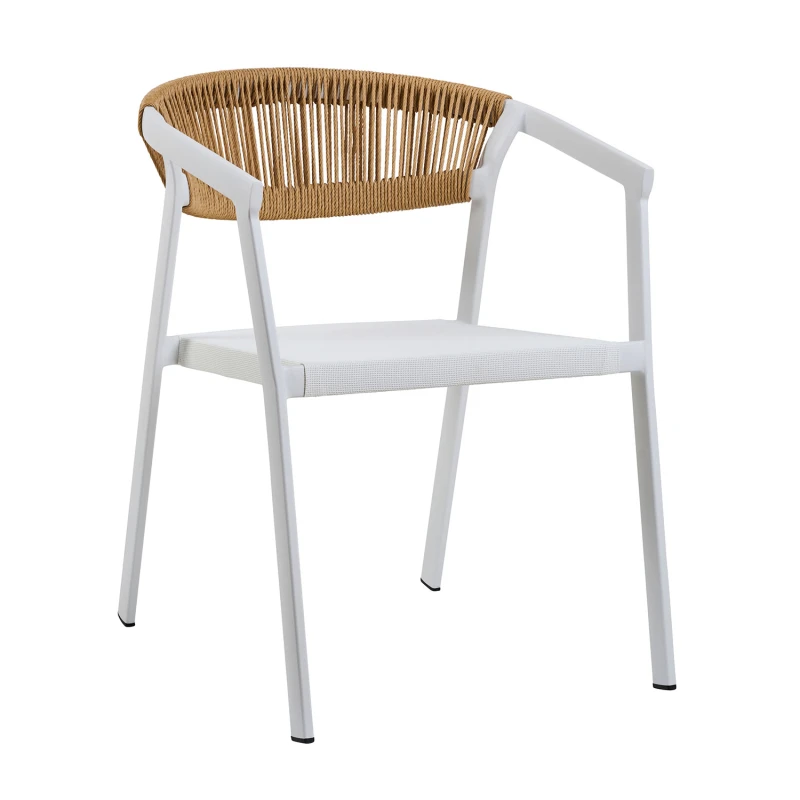 Varossi Πολυθρόνα Cactus-TX φυσικό με λευκό σκελετό 57 x 64.5 x 76 (900-317)