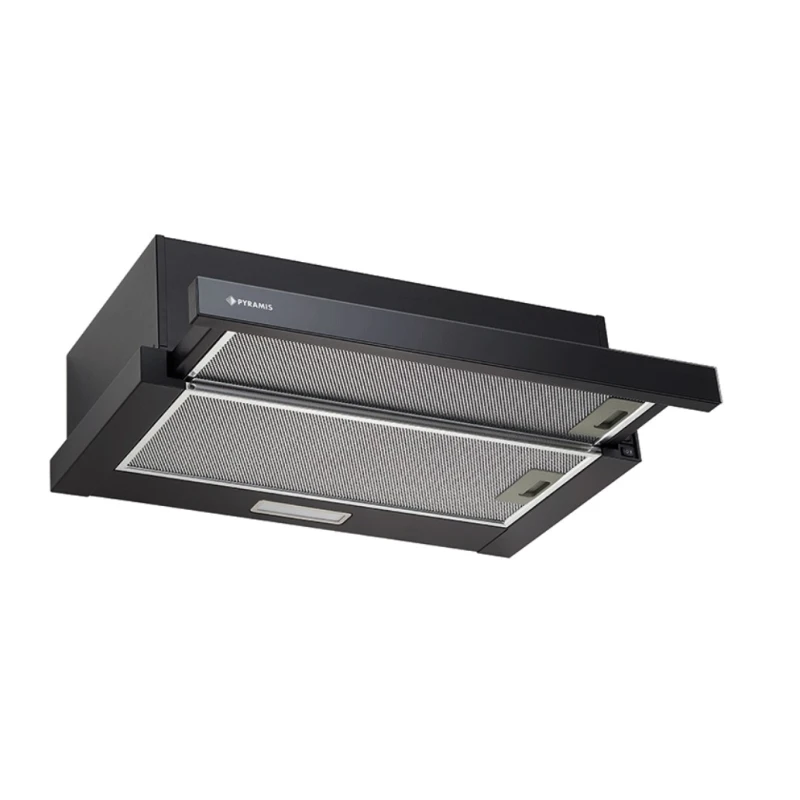 Pyramis PTC63413BG 60cm Μαύρο Γυαλί Απορροφητήρας Συρόμενος (174030001)