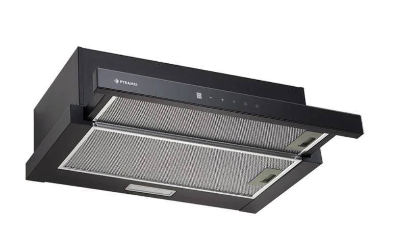 Pyramis PTC63335BG 60cm Μαύρο Γυαλί Απορροφητήρας Συρόμενος (174030010)