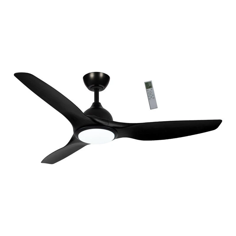 Primo PRCF-80724 52'' 132εκ. Με Τηλεχειριστήριο 1Φως LED 3Φτερά Μαύρος Ανεμιστήρας Οροφής
