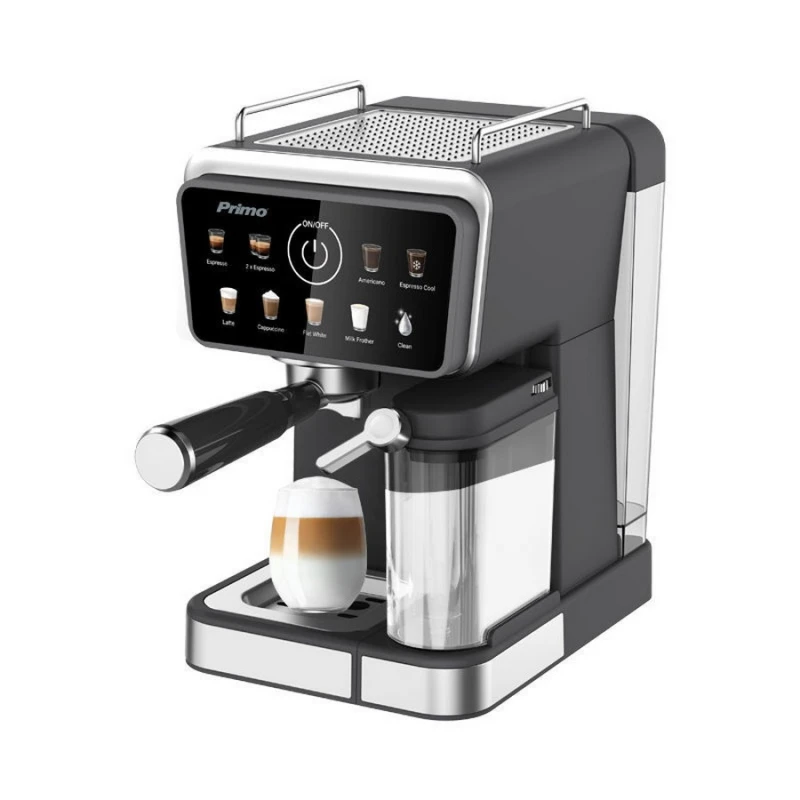 Primo Μηχανή Espresso+Milk frother PREM-40532 Primo Hot & Cold 3σε1 20Bar Digital Μαύρη-Inox