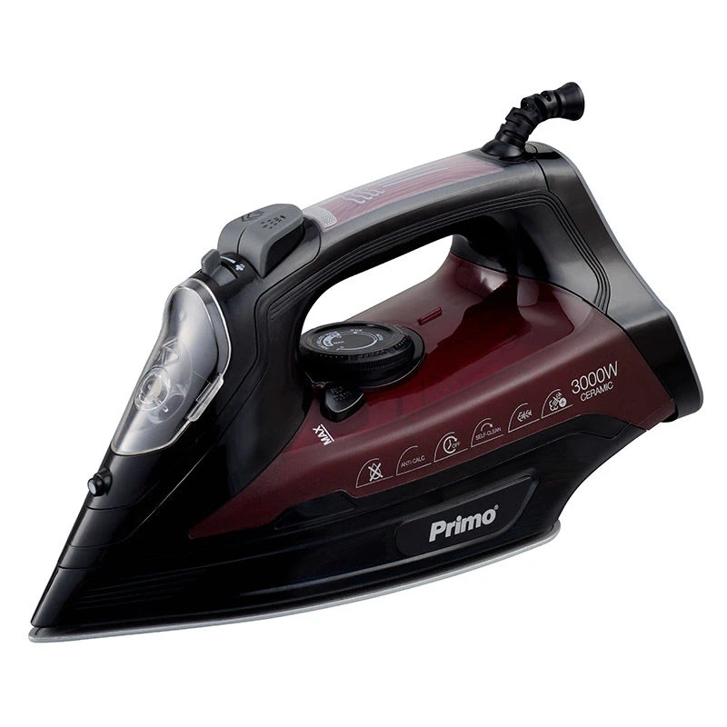 Primo Σίδερο ατμού PRSI-40313 Primo Κεραμική πλάκα 3000W Anti-drip-Anti-calc-Auto shut-off Μαύρο-Μπορντώ