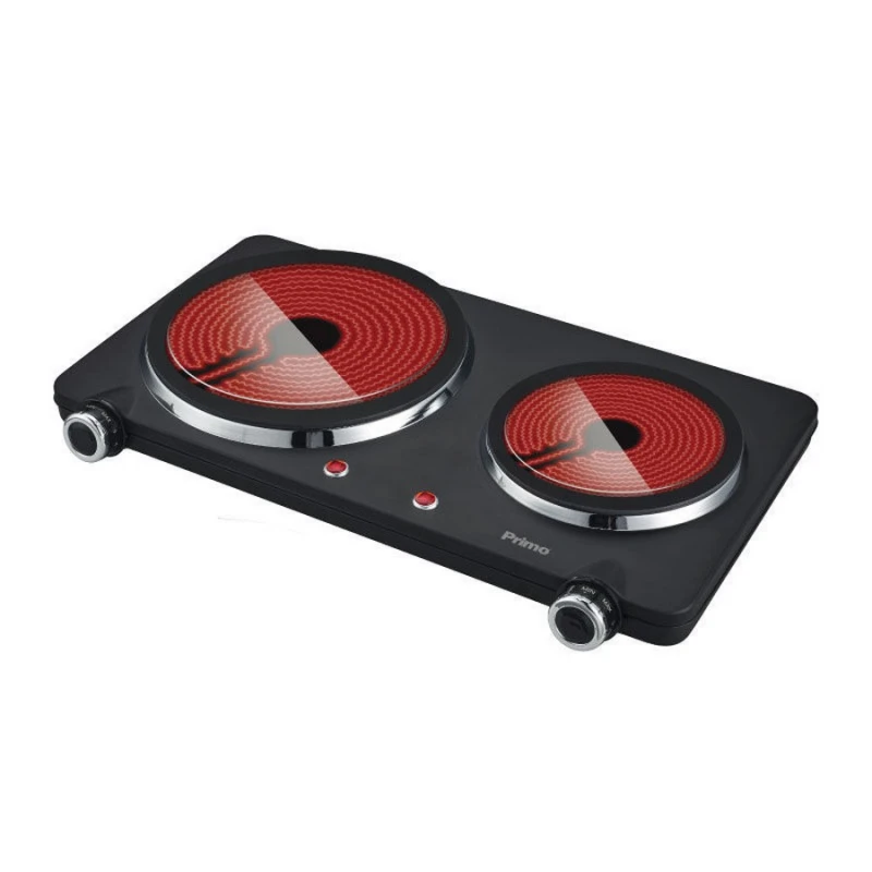 Primo PRCP-40252 16.5εκ.-1000W + 22εκ.-1500W Μαύρη Διπλή Κεραμική Εστία
