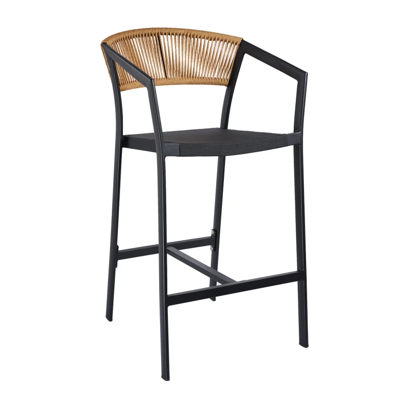 Varossi Σκαμπό Beluga-Bar 72 Φυσικό με Μαύρο σκελετό 57 x 69 x 108