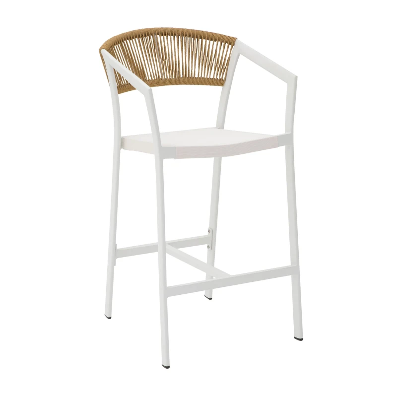 Varossi Σκαμπό Beluga-Bar 72 Φυσικό με Λευκό σκελετό 57 x 69 x 108