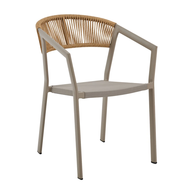 Varossi Πολυθρόνα Beluga Φυσικό με Μόκα Σκελετό 56 x 60 x 80