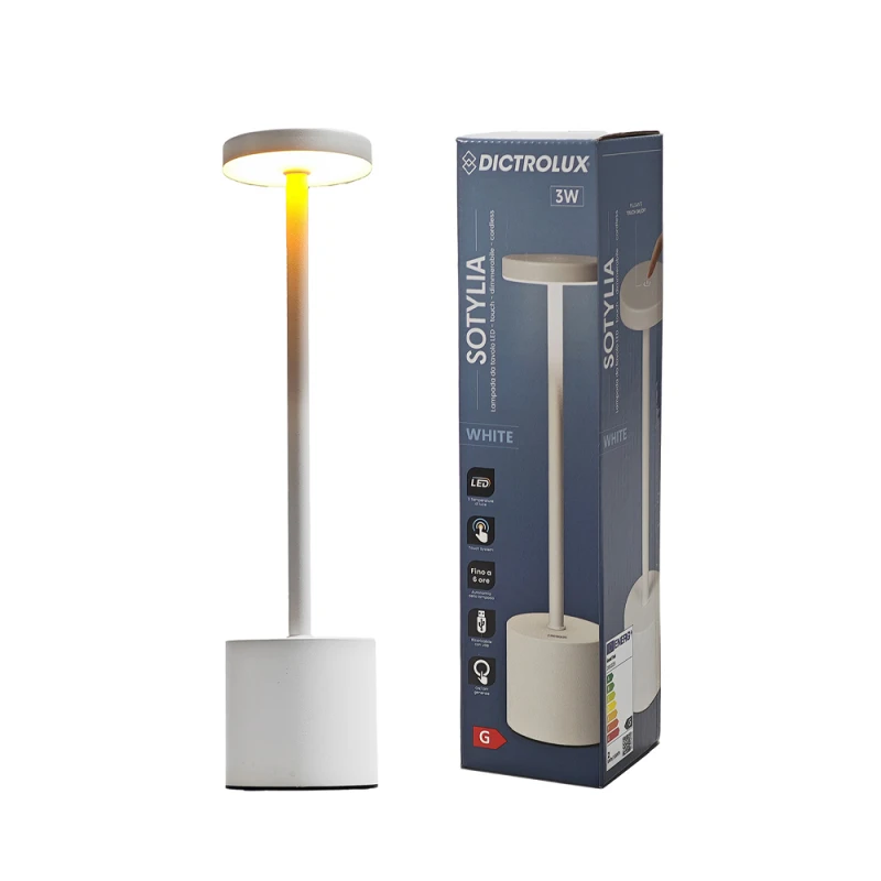 Dictro Lux Φωτιστικό επιτραπέζιο LED επαναφορτιζόμενο 794951 DICTRO LUX Λευκό (020131)