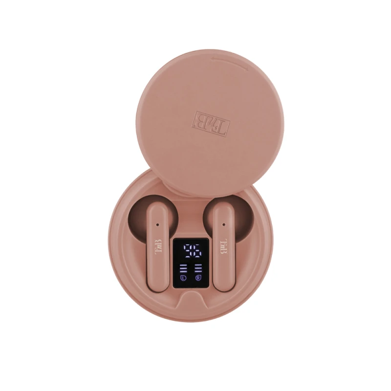 TnB Ακουστικά Bluetooth με θήκη και ένδειξη φόρτισης EBSHINYPK2 TNB ροζ (070066)