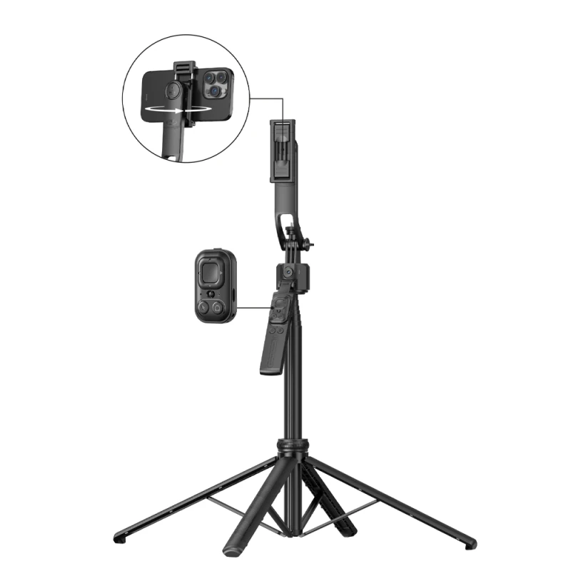 TnB Τρίποδο-Selfie Stick Παρακολούθησης Προσώπου 360° και τηλεχειριστήριο INTRIPODCAM TNB (010078)