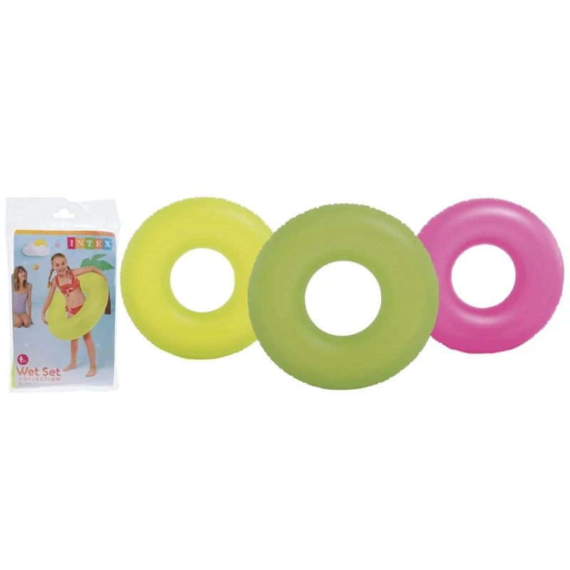 Intex Φουσκωτά & Στρώματα Θαλάσσης Swim Ring Neon Colour 91cm Assorted I03402390 (367200017)