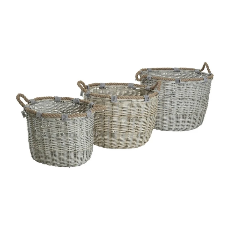 Lesli Living Ψάθινα & Υφασμάτινα Καλάθια Basket Willow Oval S/3 (334700075)