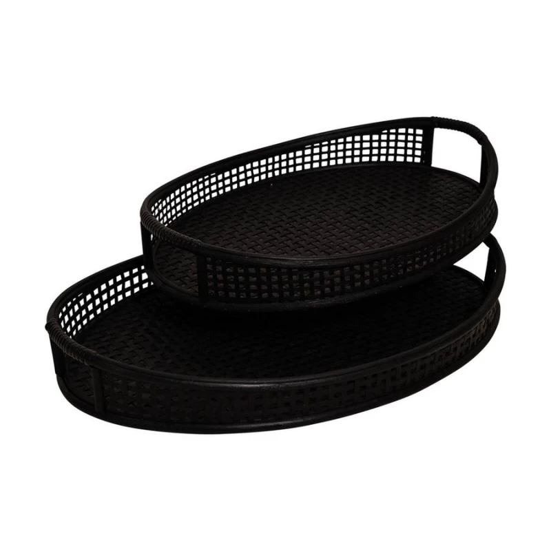 Lesli Living Δίσκοι Σερβιρίσματος Tray Ovi Black, S/2 (334700076)