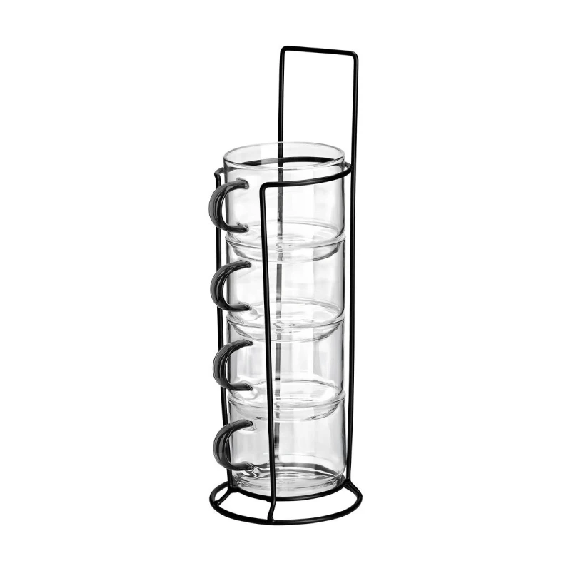 ESTIA ΚΟΥΠΕΣ ΓΥΑΛΙΝΕΣ ΜΕ ΜΕΤΑΛΛΙΚΗ ΒΑΣΗ ΣΕΤ 4x210ml