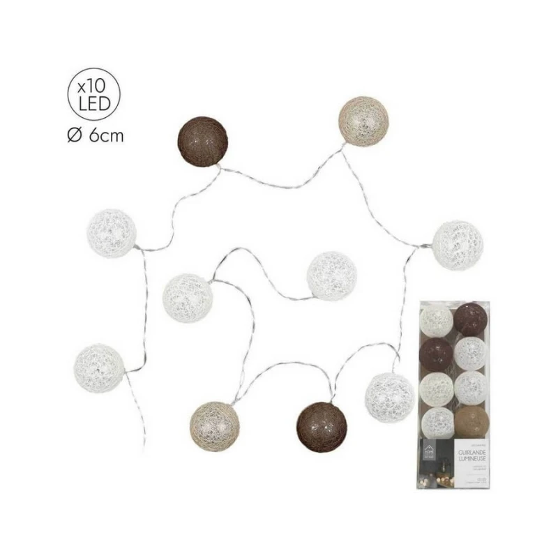 Home Deco Factory 10 Led Ball String Lights Brown Shades La10065 Διακοσμητικές Γιρλάντες Led Δωματίου (336000006)
